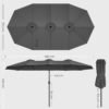 460 x 270 cm Dobbeltsidet Parasol, Ekstra Stor Haveparasol, Dobbelt Solsejl, Grå - Billede 7