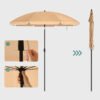 1,6 m Parasol, Strandparasol, UPF 50+, Solbeskyttelse, Bærbar Taupe - Billede 2