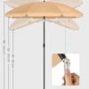 1,6 m Parasol, Strandparasol, UPF 50+, Solbeskyttelse, Bærbar Taupe - Billede 5