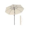 1,6 m Parasol, Strandparasol, UPF 50+, Solbeskyttelse, Bærbar Ottekantet, Beige