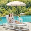 1,6 m Parasol, Strandparasol, UPF 50+, Solbeskyttelse, Bærbar Ottekantet, Beige - Billede 3