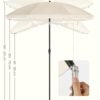 1,6 m Parasol, Strandparasol, UPF 50+, Solbeskyttelse, Bærbar Ottekantet, Beige - Billede 6