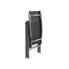 Sort foldbar havestol med aluminiumsramme, nem at opbevare.