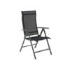 SONGMICS Set of 4 Folding Garden Chairs, Outdoor Chairs with Durable Aluminum Structure, 8-Angle Reclining Backrest, Max. Capacity 120 kg, Black GCB30BK