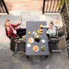 SONGMICS Set of 4 Folding Garden Chairs, Outdoor Chairs with Durable Aluminum Structure, 8-Angle Reclining Backrest, Max. Capacity 120 kg, Black GCB30BK - Billede 3