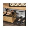Vasagle coat stand HSR041N01, with 9 hooks, metal / wood, black / brown - Billede 4