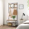 Vasagle coat stand HSR041N01, with 9 hooks, metal / wood, black / brown - Billede 5