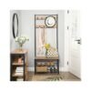 Vasagle coat stand HSR041N01, with 9 hooks, metal / wood, black / brown - Billede 6