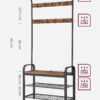 Knagerække med Skoopbevaringsbænk, 4-i-1 Design, 33,7 x 84 x 183 cm, Rustik Brun og Sort - Billede 6