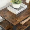 VASAGLE Industrial TV Stand for Screen Size up to 60 Inches, Lengthened TV Cabinet, Console, Coffee Table with Metal Frame, Wood-Like Grain, for Living Room, Bedroom, Rustic Brown LTV50BX - Billede 6