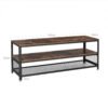 VASAGLE Industrial TV Stand for Screen Size up to 60 Inches, Lengthened TV Cabinet, Console, Coffee Table with Metal Frame, Wood-Like Grain, for Living Room, Bedroom, Rustic Brown LTV50BX - Billede 7