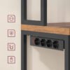 Køkkenhylde med strømskinne, kaffebar med bordplade, højde 90 cm, rustik brun og blæksort - Billede 4