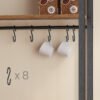Køkkenhylde med strømskinne, kaffebar med bordplade, højde 90 cm, rustik brun og blæksort - Billede 5