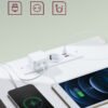 Natborde med stikdåse, sæt med 2 sideborde, 2 AC-stik, 2 USB-A-porte, hvid - Billede 3