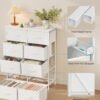 Kommode, Stål, MDF, 8 skuffer i non-woven stof, opbevaringsenhed, hvid - Billede 6