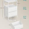 Natbord med ladestation, sidebord, LED-belysning, Cloud White/Snehvid - Billede 5