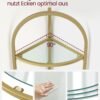 VASAGLE Corner Shelf Stand, Small Bathroom Storage Organiser, 3-Tier Tempered Glass Shelf, Toilet Paper Stand, Plant Stand, Bedroom Living Room Decor, Metal Frame, Modern, Metallic Golden LGT811A01 - Billede 4