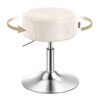 Justerbar makeup-stol med 360° drejefunktion i cremehvid.