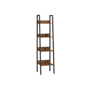 Reol med 4 hylder i rustikt design til hjemmet.