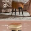 Opbevaringspuf, Vanity-skammel, kunstlæder med syninger, Mid Century Modern, karamelbrun - Billede 6