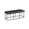 VASAGLE EKHO Collection - Bench for Entryway Bedroom, Synthetic Leather with Stitching, Ottoman Bench with Steel Frame, Living Dining Room, Mid-Century Modern, Loads 660 lb, Ink Black LOM073B01