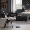 VASAGLE EKHO Collection - Bench for Entryway Bedroom, Synthetic Leather with Stitching, Ottoman Bench with Steel Frame, Living Dining Room, Mid-Century Modern, Loads 660 lb, Ink Black LOM073B01 - Billede 6