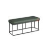 VASAGLE EKHO Collection - Bench for Entryway Bedroom, Synthetic Leather with Stitching, Ottoman Bench with Steel Frame, Living Dining Room, Mid-Century Modern, Loads 660 lb, Forest Green LOM073C01