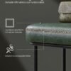 VASAGLE EKHO Collection - Bench for Entryway Bedroom, Synthetic Leather with Stitching, Ottoman Bench with Steel Frame, Living Dining Room, Mid-Century Modern, Loads 660 lb, Forest Green LOM073C01 - Billede 3