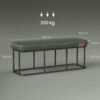 VASAGLE EKHO Collection - Bench for Entryway Bedroom, Synthetic Leather with Stitching, Ottoman Bench with Steel Frame, Living Dining Room, Mid-Century Modern, Loads 660 lb, Forest Green LOM073C01 - Billede 5
