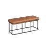 VASAGLE EKHO Collection - Bench for Entryway Bedroom, Synthetic Leather with Stitching, Ottoman Bench with Steel Frame, Living Dining Room, Mid-Century Modern, Loads 660 lb, Caramel Brown LOM073K01