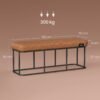VASAGLE EKHO Collection - Bench for Entryway Bedroom, Synthetic Leather with Stitching, Ottoman Bench with Steel Frame, Living Dining Room, Mid-Century Modern, Loads 660 lb, Caramel Brown LOM073K01 - Billede 5