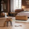 VASAGLE EKHO Collection - Bench for Entryway Bedroom, Synthetic Leather with Stitching, Ottoman Bench with Steel Frame, Living Dining Room, Mid-Century Modern, Loads 660 lb, Caramel Brown LOM073K01 - Billede 6
