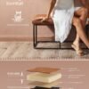 VASAGLE EKHO Collection - Bench for Entryway Bedroom, Synthetic Leather with Stitching, Ottoman Bench with Steel Frame, Living Dining Room, Mid-Century Modern, Loads 660 lb, Caramel Brown LOM073K01 - Billede 7