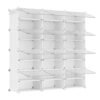 Skohylde, 12-lags skoskab til garderobe og entré, Cloud White og Transparent