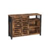 VASAGLE Storage Cabinet, Sideboard with 2 Doors, Adjustable Shelves, for Dining Room, Living Room, Kitchen, 110 x 33 x 75 cm, Industrial Style, Rustic Brown and Black LSC083B01