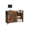 VASAGLE Storage Cabinet, Sideboard with 2 Doors, Adjustable Shelves, for Dining Room, Living Room, Kitchen, 110 x 33 x 75 cm, Industrial Style, Rustic Brown and Black LSC083B01 - Billede 2