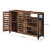 VASAGLE Storage Cabinet, Sideboard with 2 Doors, Adjustable Shelves, for Dining Room, Living Room, Kitchen, 110 x 33 x 75 cm, Industrial Style, Rustic Brown and Black LSC083B01 - Billede 7