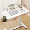 Oversengsbord med hjul, mobilt stående computerbord, 80 x 45 cm bordplade, Cloud White - Billede 3