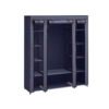 SONGMICS Fabric Wardrobe, Portable Wardrobe for Bedroom, Clothes Rail with Non-Woven Fabric Cover, Clothes Storage Organiser, 45 x 150 x 175 cm, 12 Compartments, Metal Frame, Navy Blue LSF003I0