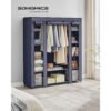 SONGMICS Fabric Wardrobe, Portable Wardrobe for Bedroom, Clothes Rail with Non-Woven Fabric Cover, Clothes Storage Organiser, 45 x 150 x 175 cm, 12 Compartments, Metal Frame, Navy Blue LSF003I0 - Billede 2