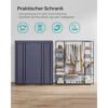 SONGMICS Fabric Wardrobe, Portable Wardrobe for Bedroom, Clothes Rail with Non-Woven Fabric Cover, Clothes Storage Organiser, 45 x 150 x 175 cm, 12 Compartments, Metal Frame, Navy Blue LSF003I0 - Billede 3