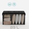 76 cm foldbar opbevaringsfodskammel, fodstøtte til skammel, opbevaringskommode, blæksort - Billede 4