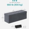 Opbevaringspuf, foldbar fløjlsbænk med opbevaring, 15 x 43,3 x 15 tommer, skifergrå - Billede 5