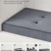 Opbevaringspuf, foldbar fløjlsbænk med opbevaring, 15 x 43,3 x 15 tommer, skifergrå - Billede 7