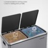 Dobbelt skraldespand, 2 x 8 gallon (2 x 30 l) metalgenbrugsbeholder med 15 affaldsposer, skifergrå - Billede 3