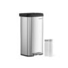 SONGMICS Kitchen Trash Can, 18-Gallon Stainless Steel Garbage Can, with Stay-Open Lid and Step-on Pedal, Soft Closure, Tall, Large and Space-Saving, Silver and Black LTB520E68 - Billede 2