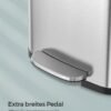 SONGMICS Kitchen Bin, 50L Waste Bin, Metal Pedal Bin with Lid, Tall and Large, Silver and Black LTB530E50 - Billede 4