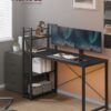 Computerbord, Skrivebord med Opbevaringshylder, 137,2 cm Bred, Ebony Black - Billede 2