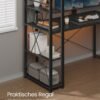 Computerbord, Skrivebord med Opbevaringshylder, 137,2 cm Bred, Ebony Black - Billede 4