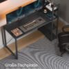 Computerbord, Skrivebord med Opbevaringshylder, 137,2 cm Bred, Ebony Black - Billede 5